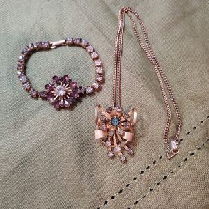 Rose Gold and Purple Crystal Bracelet